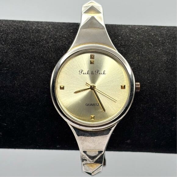 Silver Peck & Peck Cuff Watch - Picture 1 of 4
